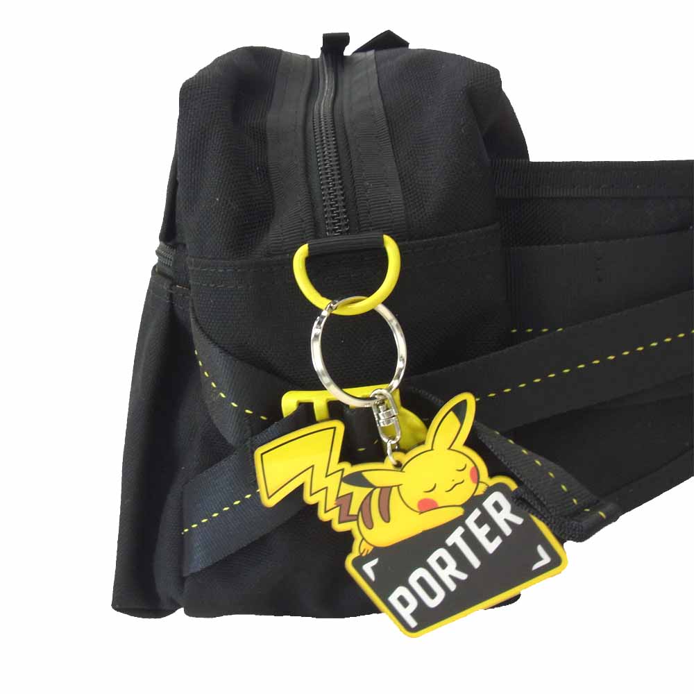PORTER ポーター Pokemon ポケモン ピカチュウ ウエストバッグ ボディバッグ ブラック系【美品】【中古】