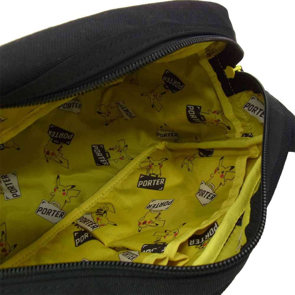 PORTER ポーター Pokemon ポケモン ピカチュウ ウエストバッグ ボディバッグ ブラック系【美品】【中古】