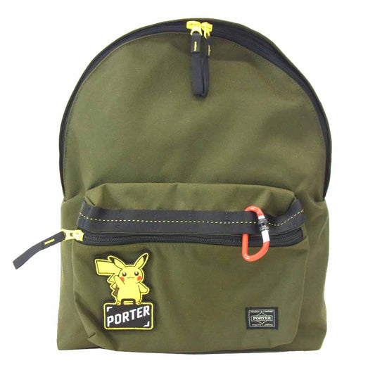 PORTER ポーター Pokemon ポケモン ピカチュウ デイパック リュック カーキ系【美品】【中古】