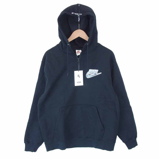 Supreme シュプリーム 21SS × ナイキ Nike Half Zip Hooded Sweatshirt ハーフ ジップ フーデッド スウェットシャツ ブラック系 M【新古品】【未使用】【中古】