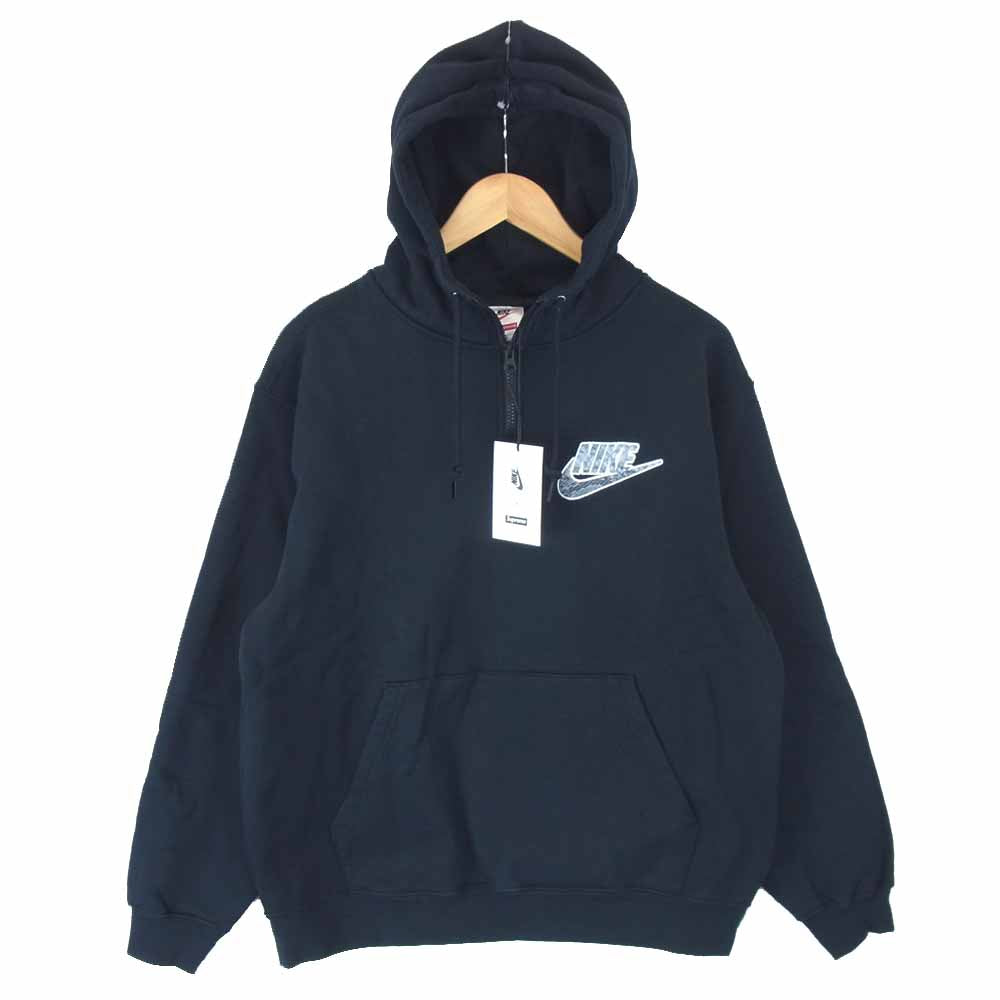 Supreme シュプリーム 21SS × ナイキ Nike Half Zip Hooded Sweatshirt ハーフ ジップ フーデッド スウェットシャツ ブラック系 M【新古品】【未使用】【中古】