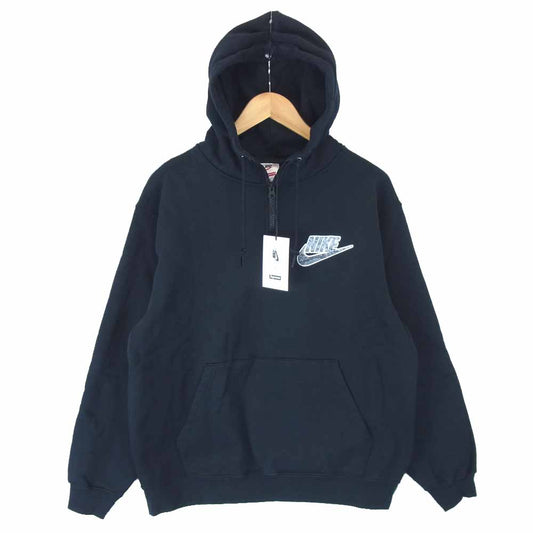 Supreme シュプリーム 21SS × ナイキ Nike Half Zip Hooded Sweatshirt ハーフ ジップ フーデッド スウェットシャツ ブラック系 M【新古品】【未使用】【中古】