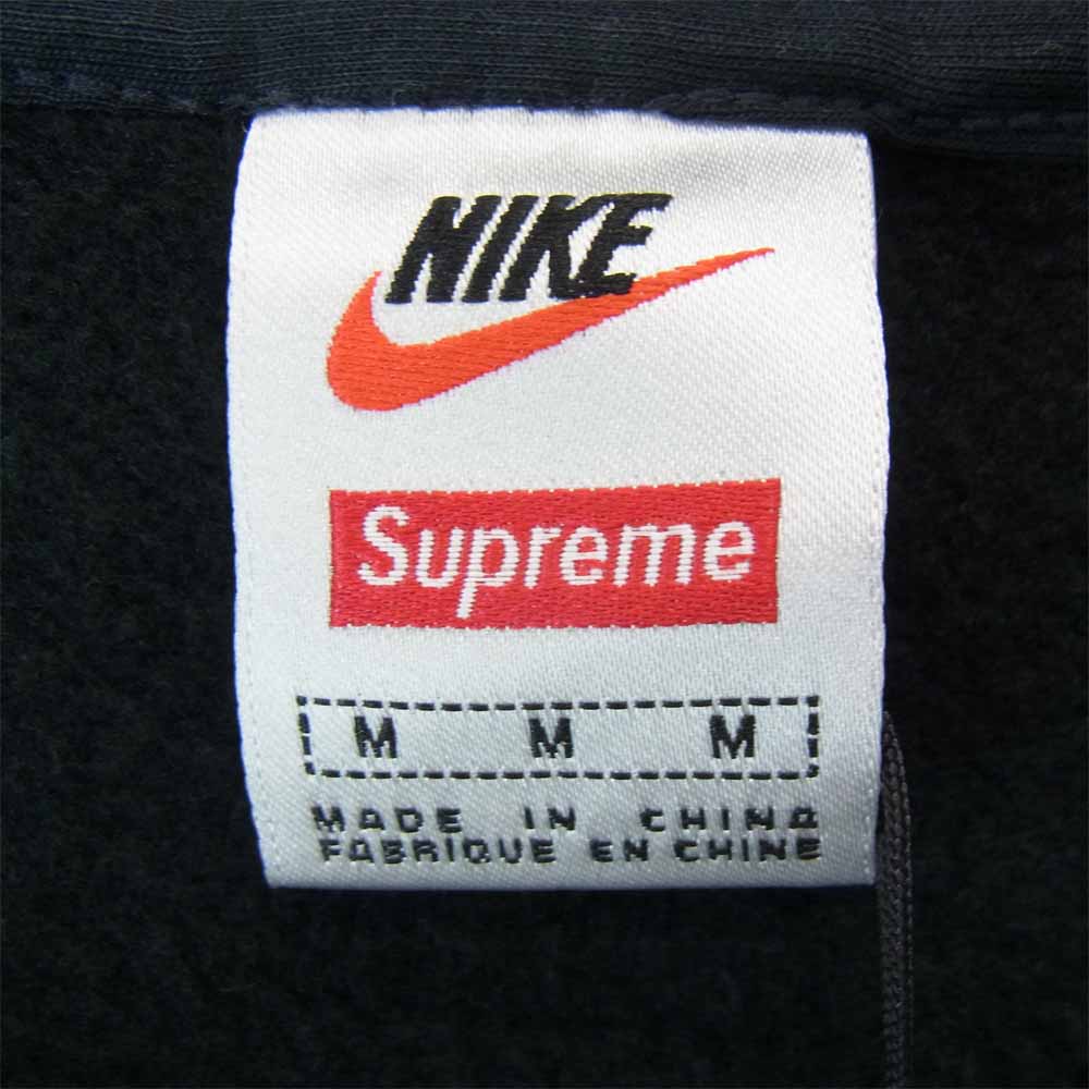 Supreme シュプリーム 21SS × ナイキ Nike Half Zip Hooded Sweatshirt ハーフ ジップ フーデッド スウェットシャツ ブラック系 M【新古品】【未使用】【中古】