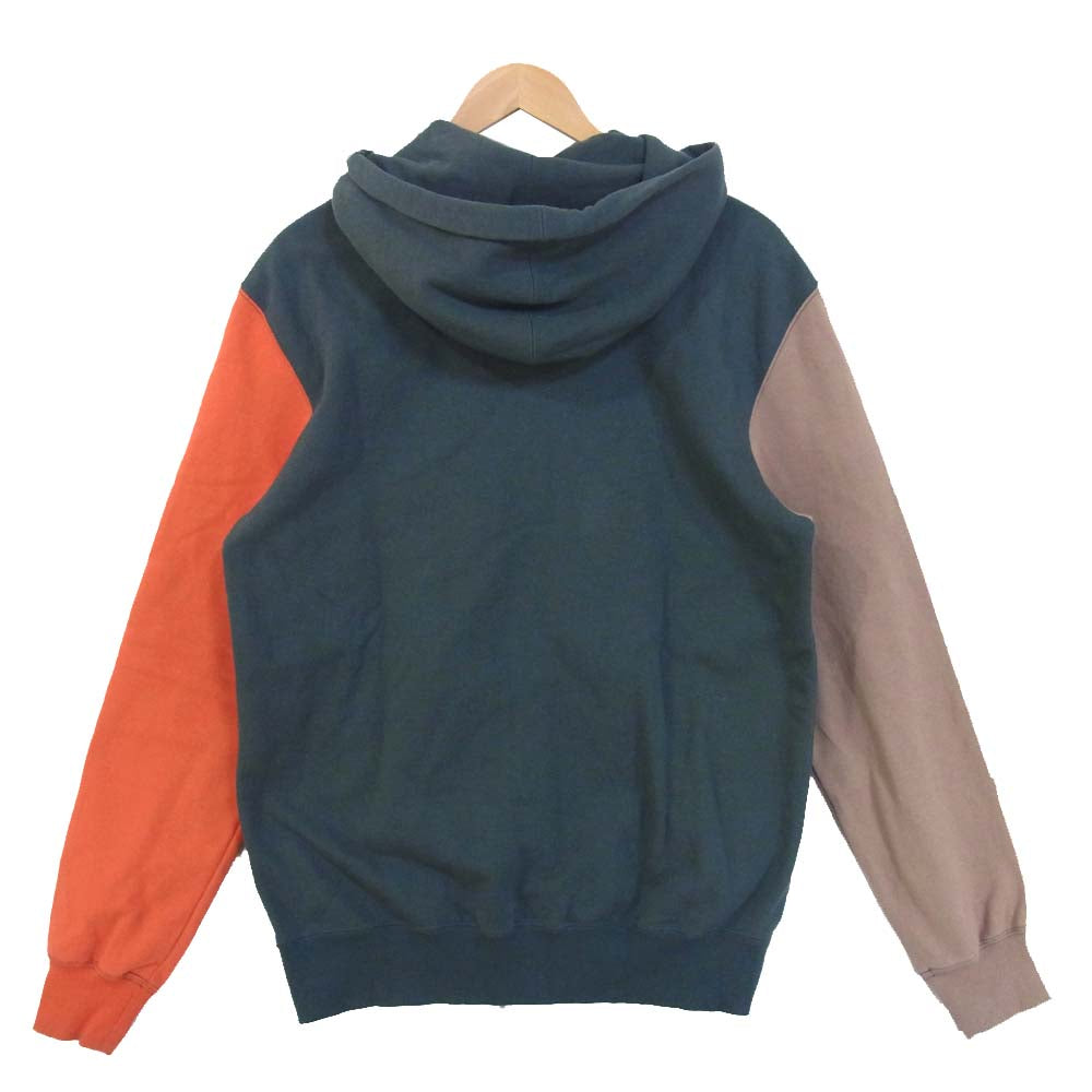 COMME des GARCONS HOMME DEUX コムデギャルソンオムドゥ 20AW DF-T009 袖切替 クレイジーパターン ジップアップ パーカー 緑青系 L【新古品】【未使用】【中古】