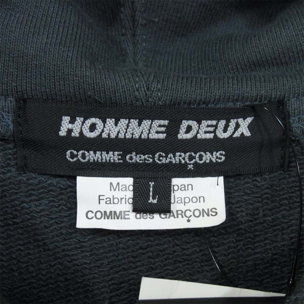 COMME des GARCONS HOMME DEUX コムデギャルソンオムドゥ 20AW DF-T009 袖切替 クレイジーパターン ジップアップ パーカー 緑青系 L【新古品】【未使用】【中古】