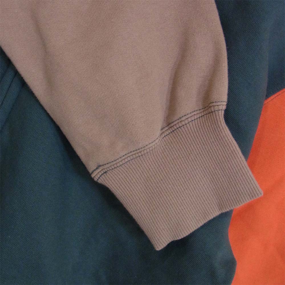 COMME des GARCONS HOMME DEUX コムデギャルソンオムドゥ 20AW DF-T009 袖切替 クレイジーパターン ジップアップ パーカー 緑青系 L【新古品】【未使用】【中古】