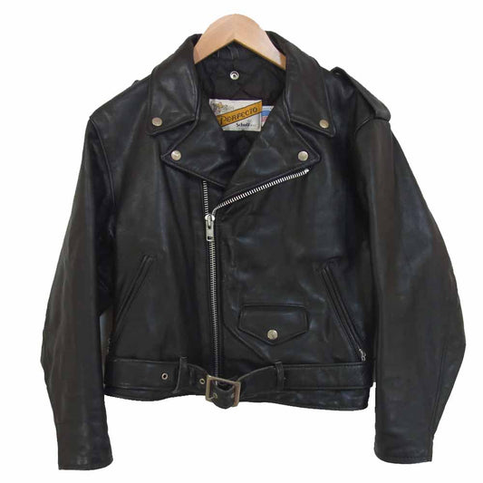 schott ショット ダブル ライダース レザー ジャケット USA製 ダブルライダース ブラック系 10【中古】