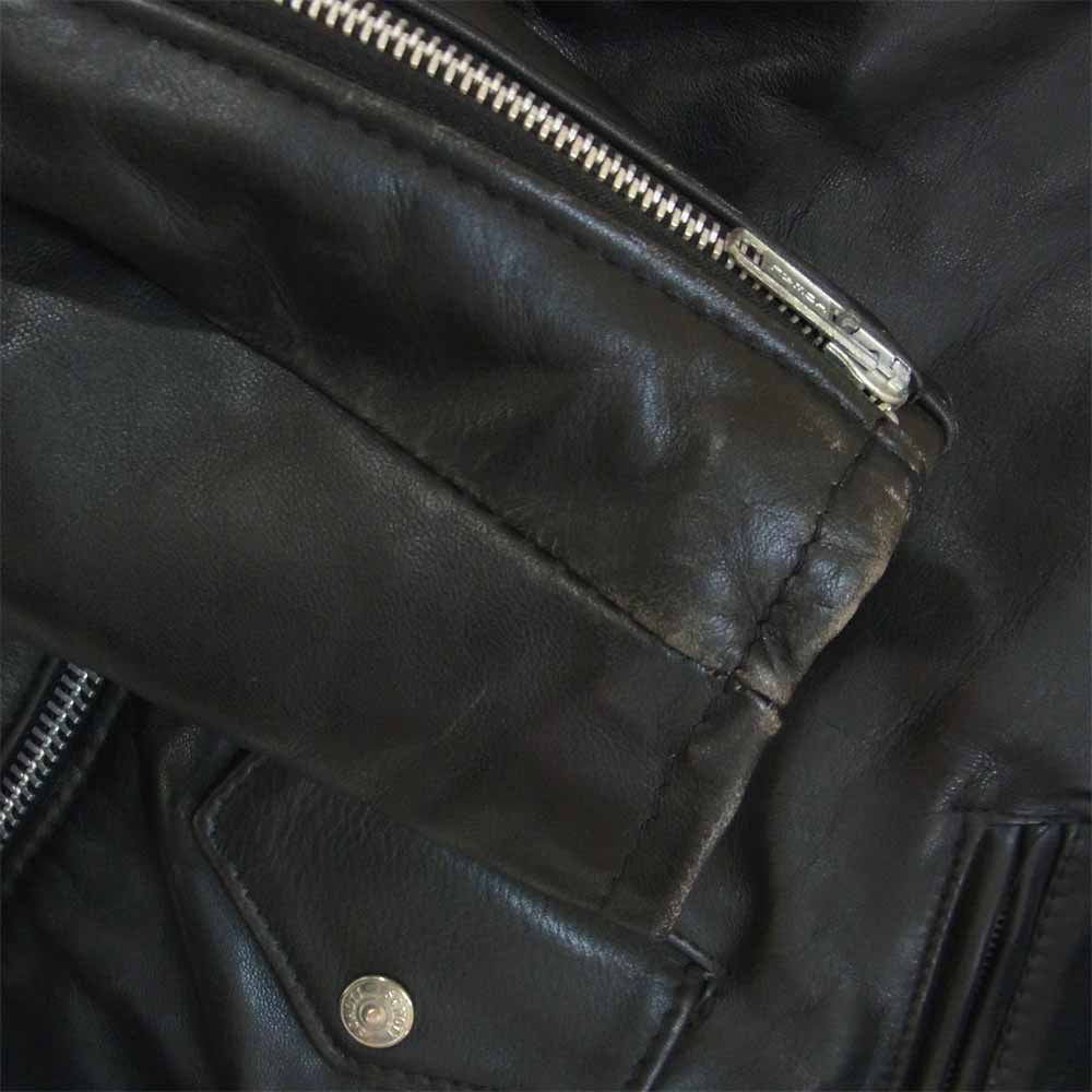 schott ショット ダブル ライダース レザー ジャケット USA製 ダブルライダース ブラック系 10【中古】