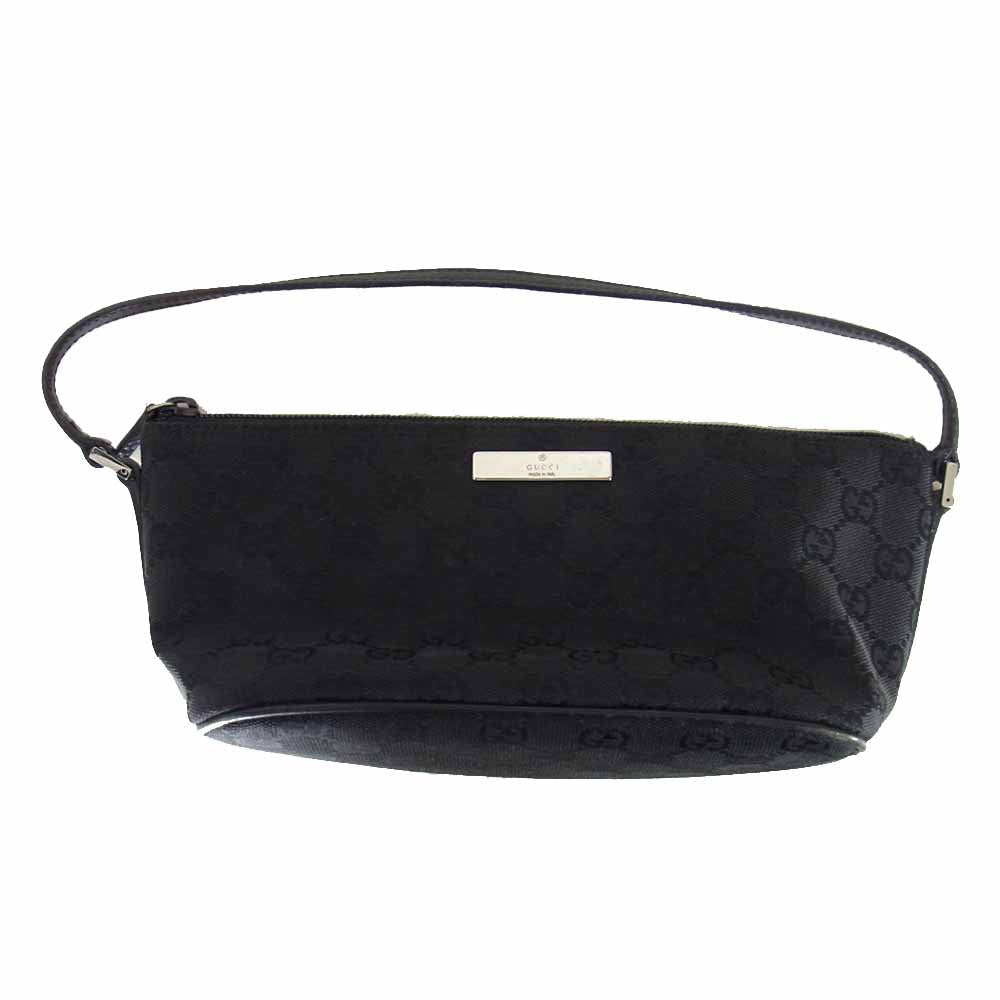 GUCCI グッチ 7198 GGキャンバス アクセサリー ポーチ ブラック系【中古】