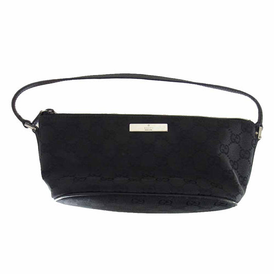 GUCCI グッチ 7198 GGキャンバス アクセサリー ポーチ ブラック系【中古】
