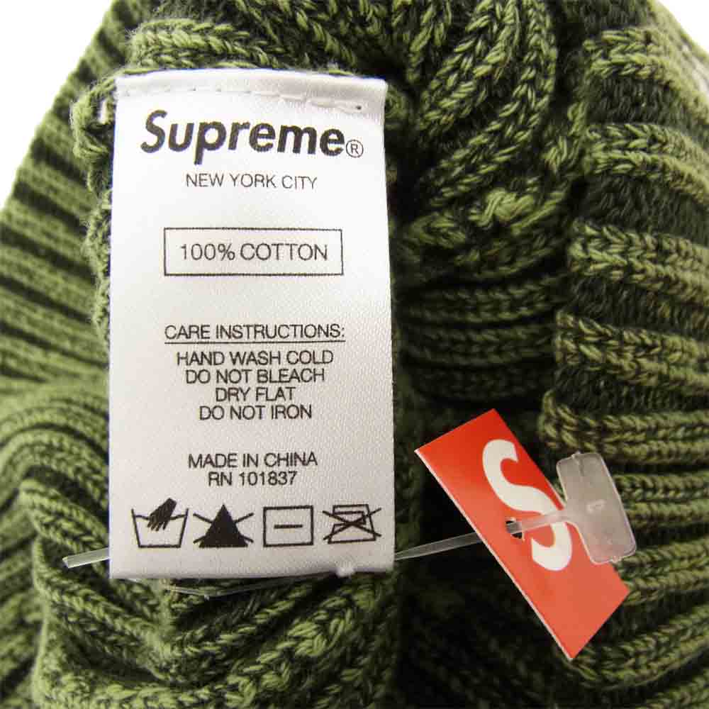Supreme シュプリーム 21SS Bleached Rib Beanie ブリーチ リブ ビーニー ニット帽 グリーン系【新古品】【未使用】【中古】