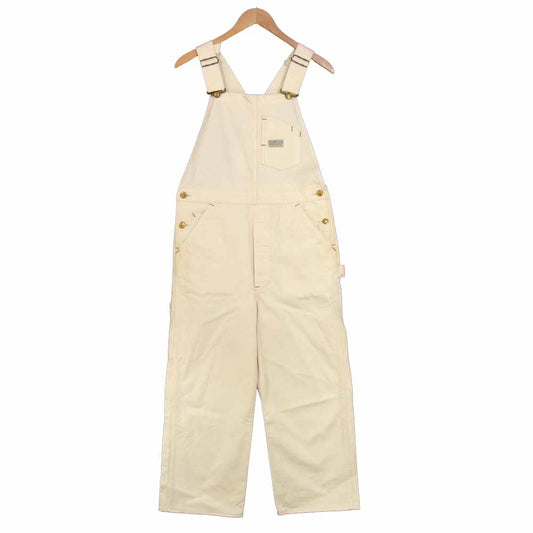 AT LAST アットラスト ヘリンボーン オーバーオール サロペット オフホワイト系 30【美品】【中古】