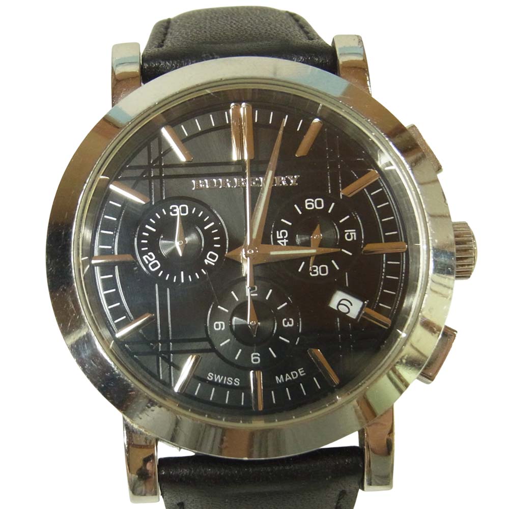 BURBERRY バーバリー BU1366 25496 ヘリテージ クロノグラフ 時計 レザー スイス製 ブラック系【中古】