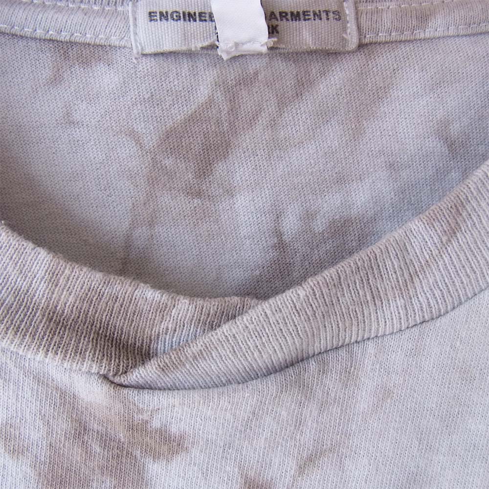 Engineered Garments エンジニアードガーメンツ cross crew neck T-shirt クロス クルー ネック Tシャツ タイダイ染め グレー系 S【中古】