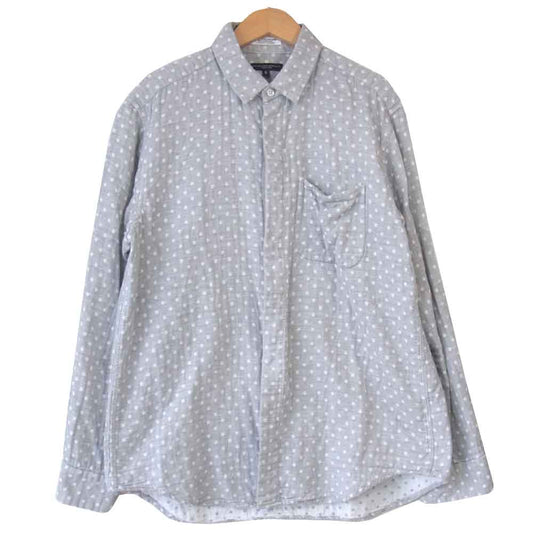Engineered Garments エンジニアードガーメンツ Short Collar Shirt ポルカ ドット ガーゼ ショートカラー シャツ グレー系 S【中古】
