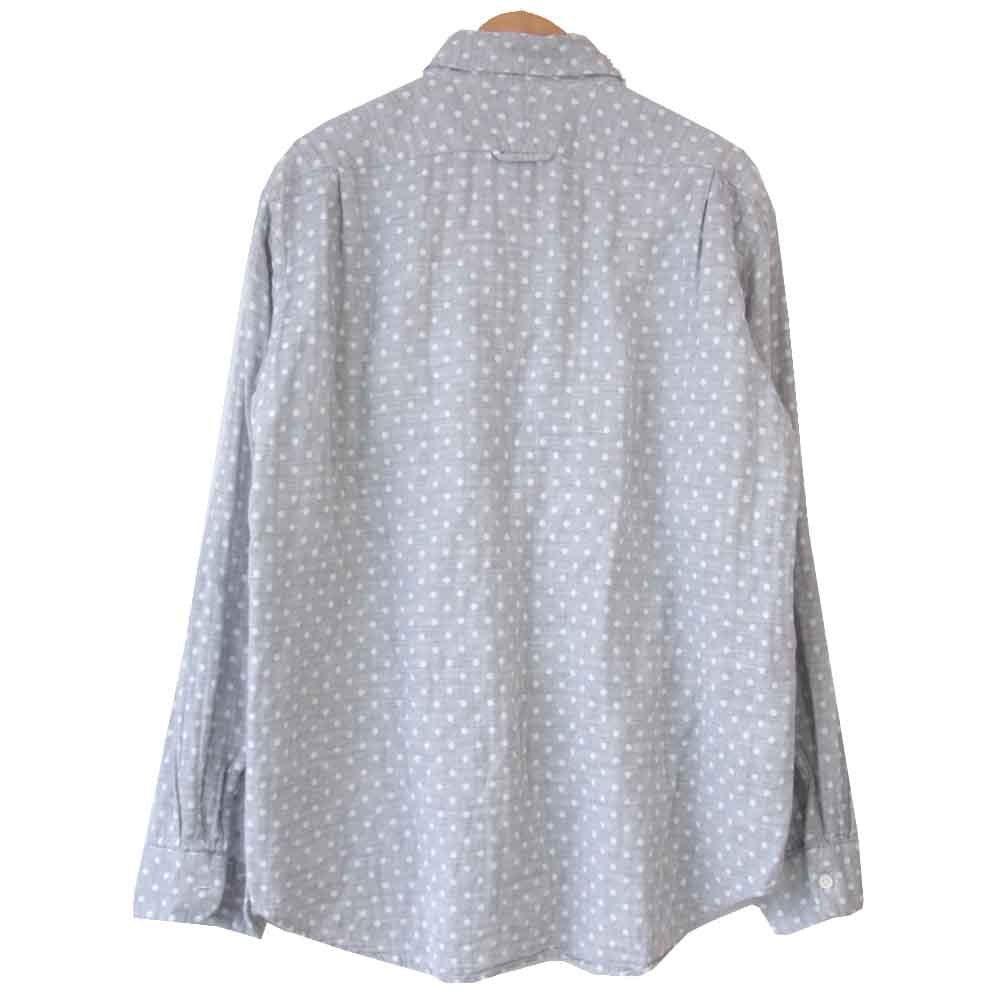 Engineered Garments エンジニアードガーメンツ Short Collar Shirt ポルカ ドット ガーゼ ショートカラー シャツ グレー系 S【中古】