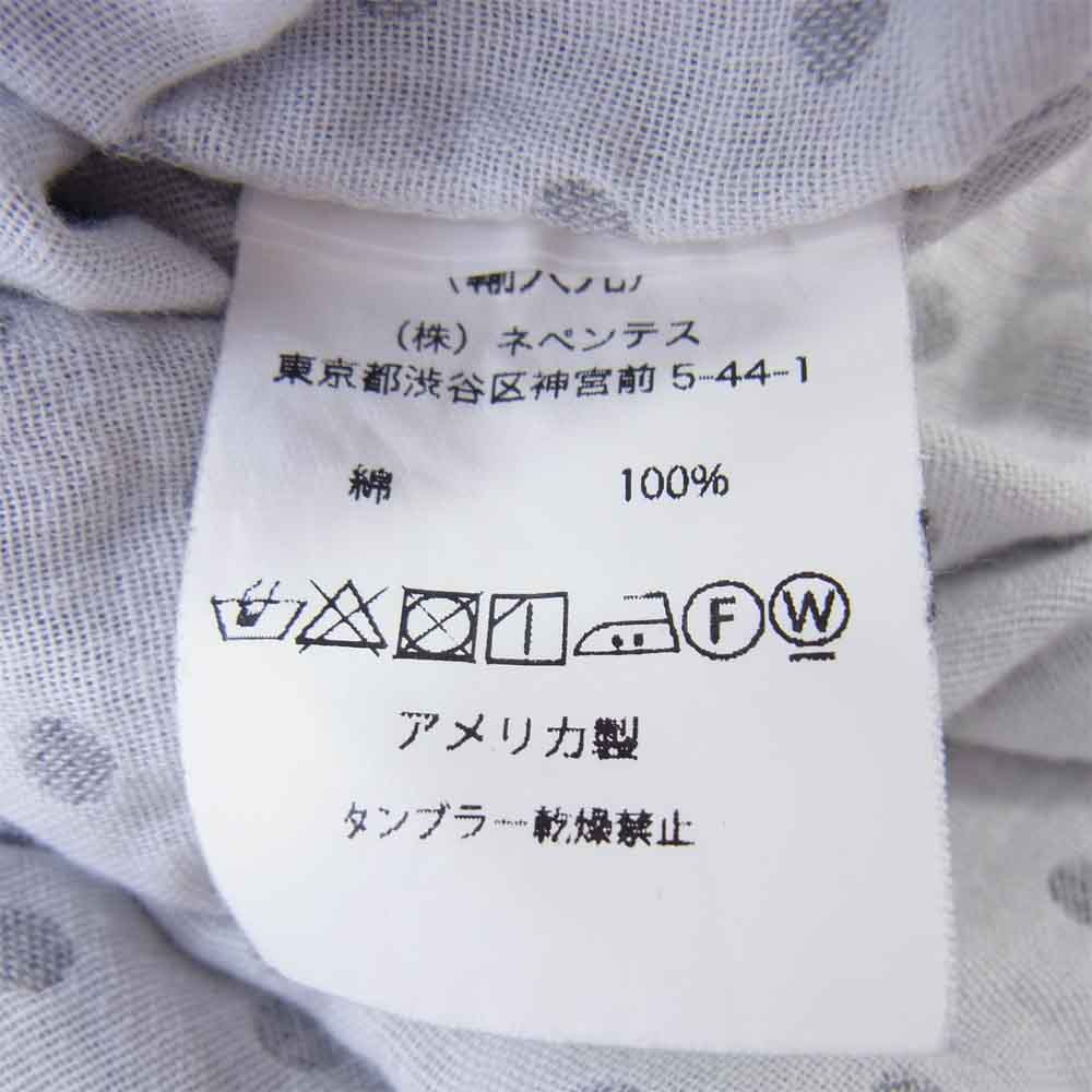 Engineered Garments エンジニアードガーメンツ Short Collar Shirt ポルカ ドット ガーゼ ショートカラー シャツ グレー系 S【中古】