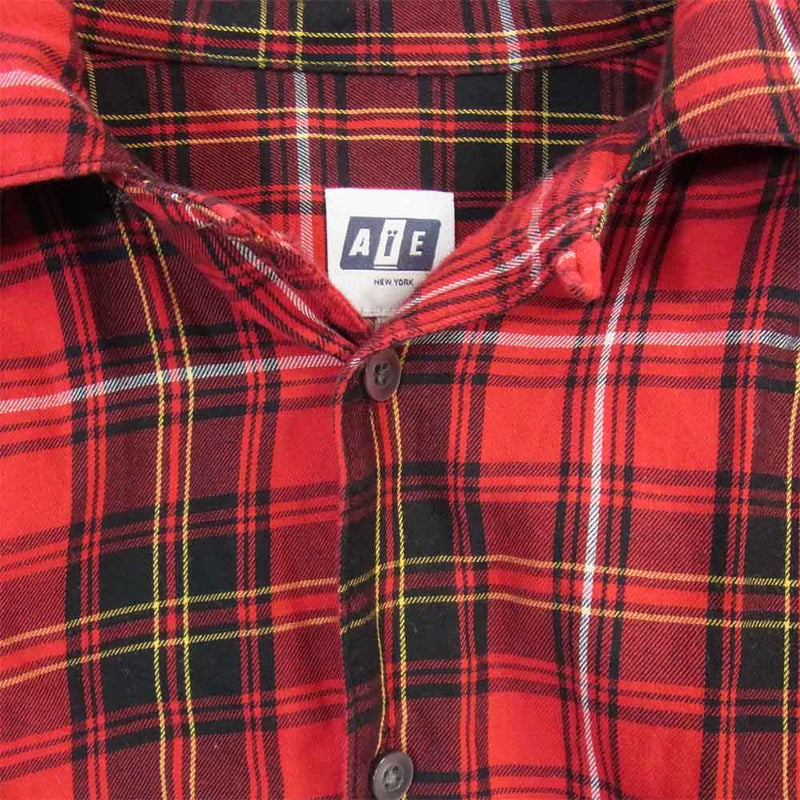 エーアイイー Paintershirt Tartan Check ペインターシャツ タータン チェック レッド系 S【中古】