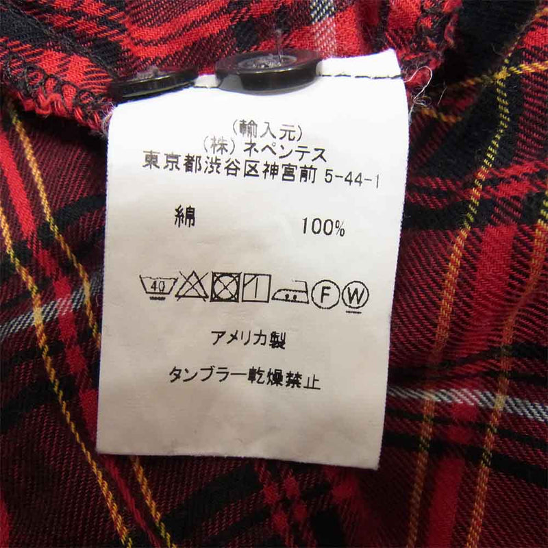 エーアイイー Paintershirt Tartan Check ペインターシャツ タータン チェック レッド系 S【中古】