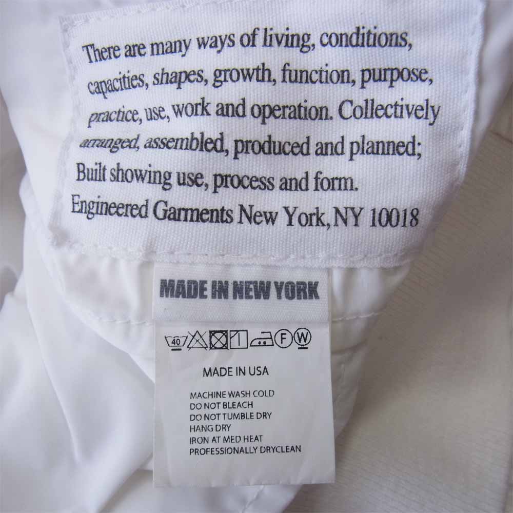 Engineered Garments エンジニアードガーメンツ Aviator Jacket memory polyester アビエーター ジャケット ホワイト系 S【中古】