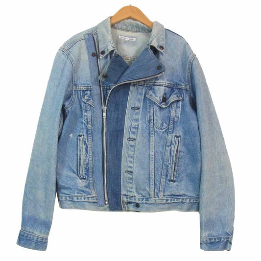 リビルドバイニードルズ 解体再構築 デニム ライダース ジャケット インディゴブルー系 44【美品】【中古】