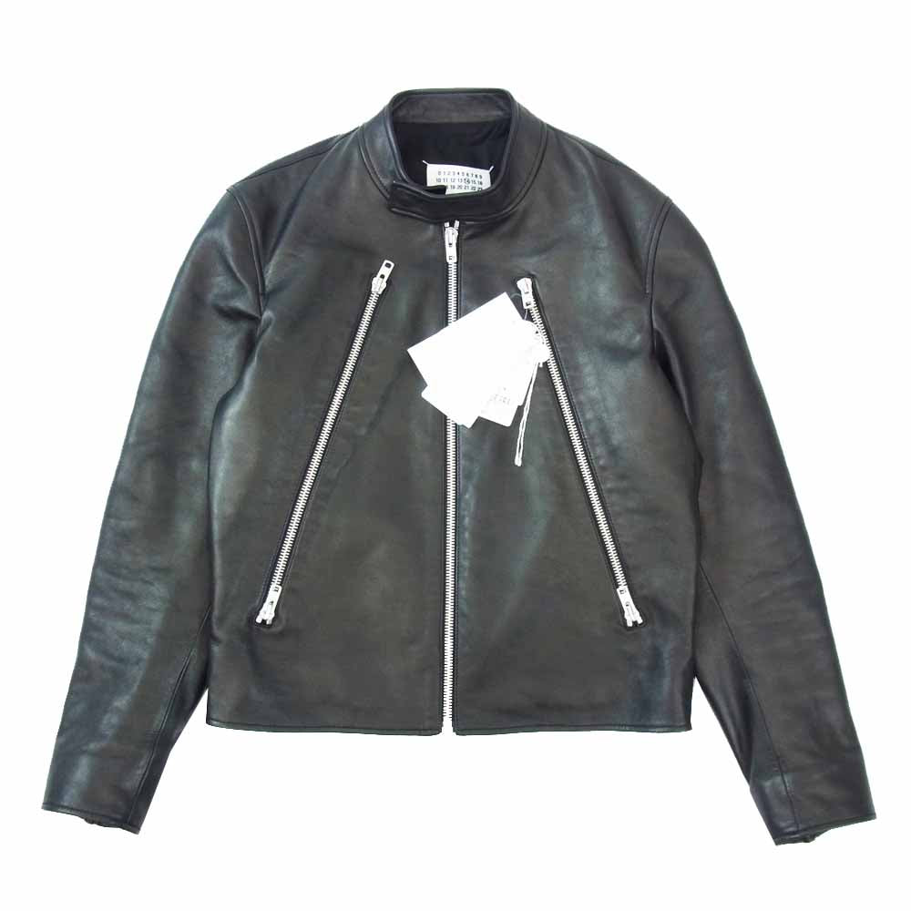 MAISON MARGIELA メゾンマルジェラ 20AW S50AM0489 SY1460 国内正規品 八の字 羊革 ライダース ブラック系 46【美品】【中古】