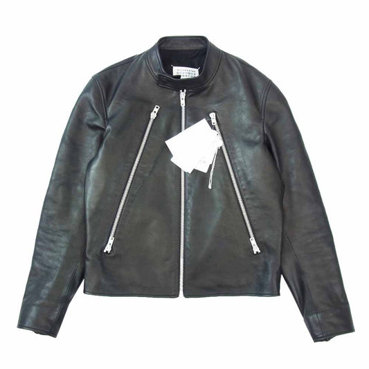 MAISON MARGIELA メゾンマルジェラ 20AW S50AM0489 SY1460 国内正規品 八の字 羊革 ライダース ブラック系 46【美品】【中古】