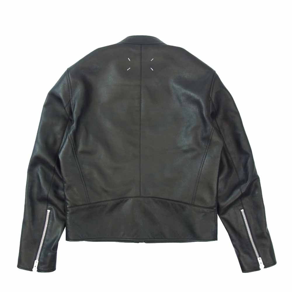 MAISON MARGIELA メゾンマルジェラ 20AW S50AM0489 SY1460 国内正規品 八の字 羊革 ライダース ブラック系 46【美品】【中古】