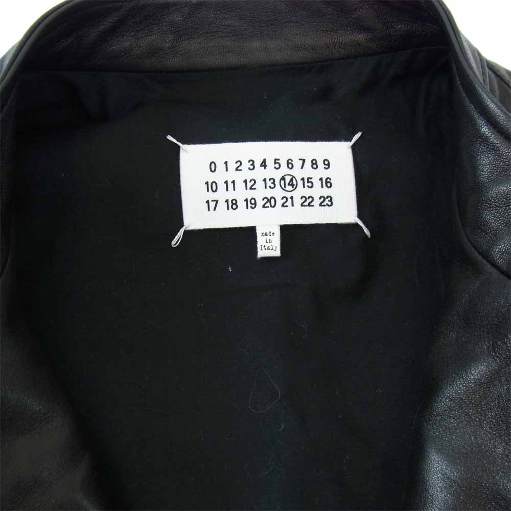 MAISON MARGIELA メゾンマルジェラ 20AW S50AM0489 SY1460 国内正規品 八の字 羊革 ライダース ブラック系 46【美品】【中古】