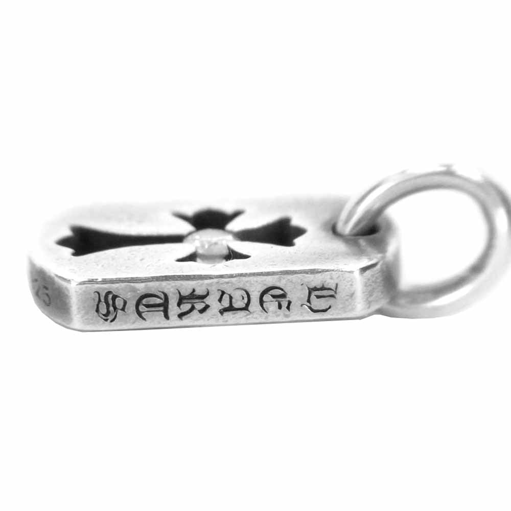 CHROME HEARTS クロムハーツ（原本無） タイニー カットアウト クロス ドッグタグ 1ダイヤ チャーム ネックレス シルバー系【中古】