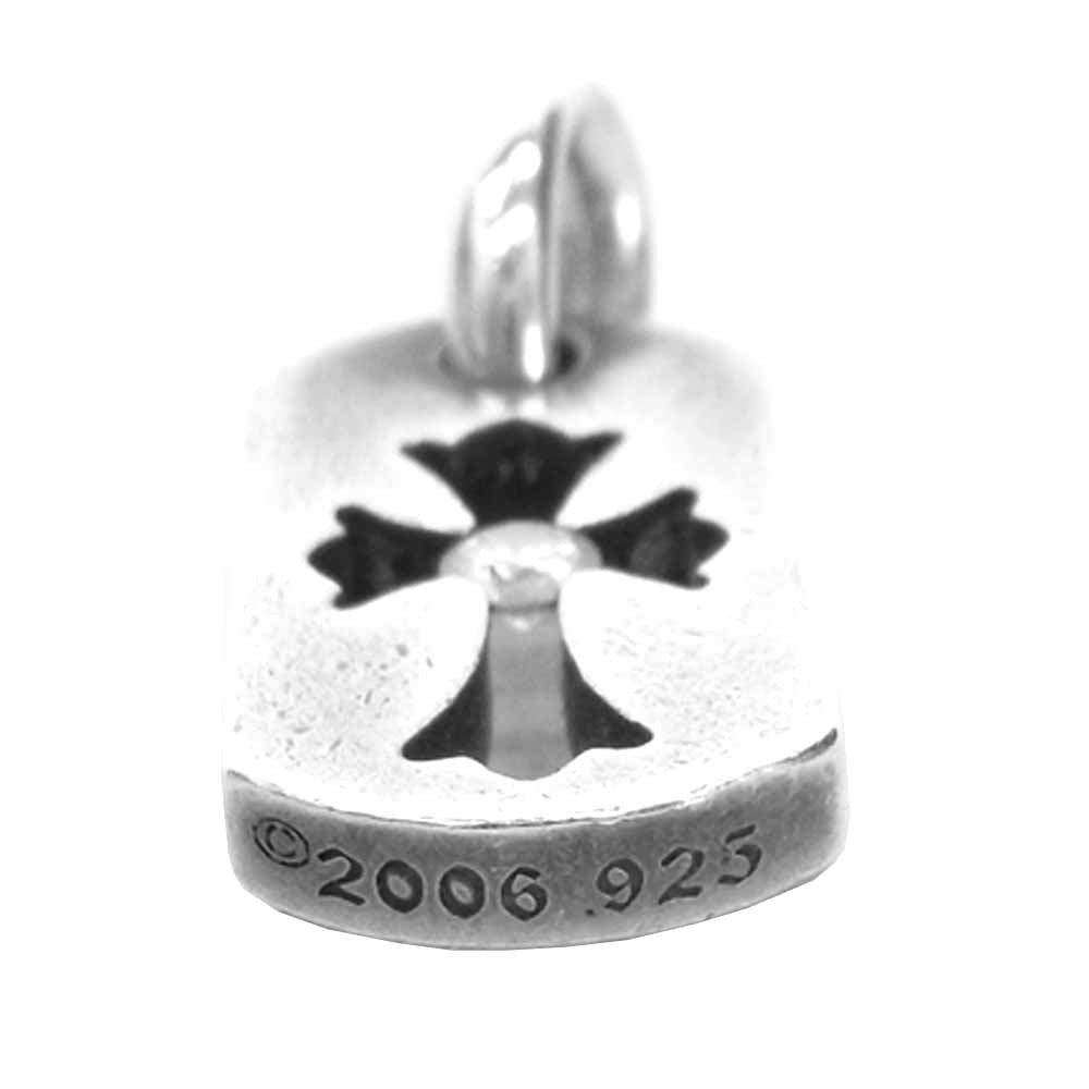 CHROME HEARTS クロムハーツ（原本無） タイニー カットアウト クロス ドッグタグ 1ダイヤ チャーム ネックレス シルバー系【中古】