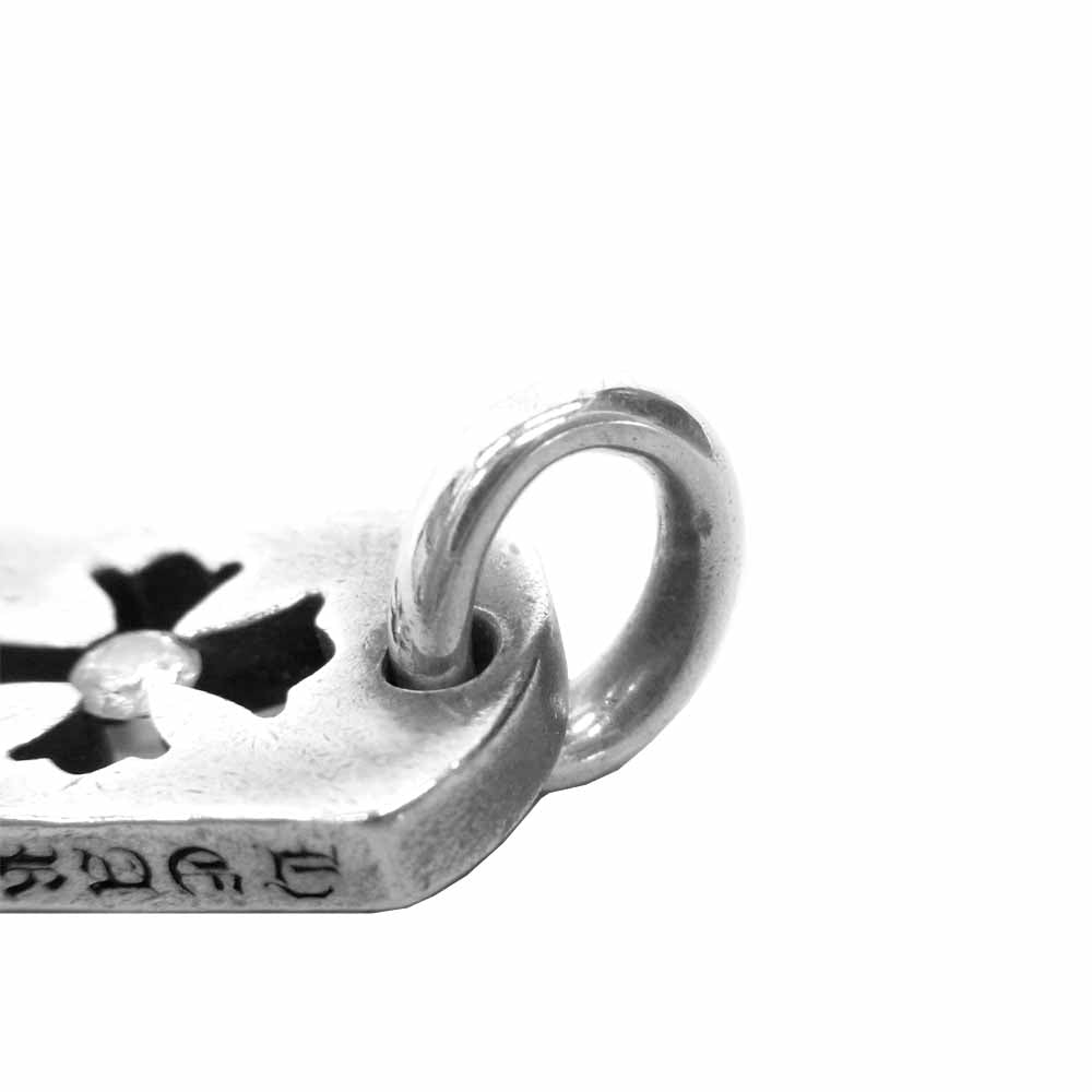CHROME HEARTS クロムハーツ（原本無） タイニー カットアウト クロス ドッグタグ 1ダイヤ チャーム ネックレス シルバー系【中古】