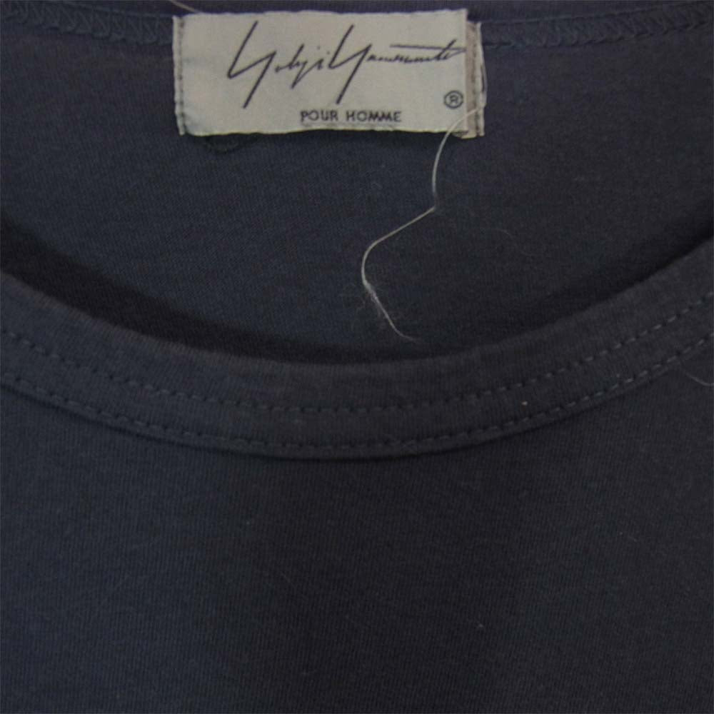 Yohji Yamamoto ヨウジヤマモト POUR HOMME プールオム HN-T02-073 丸首 半袖 カットソー ダークネイビー系 3【中古】