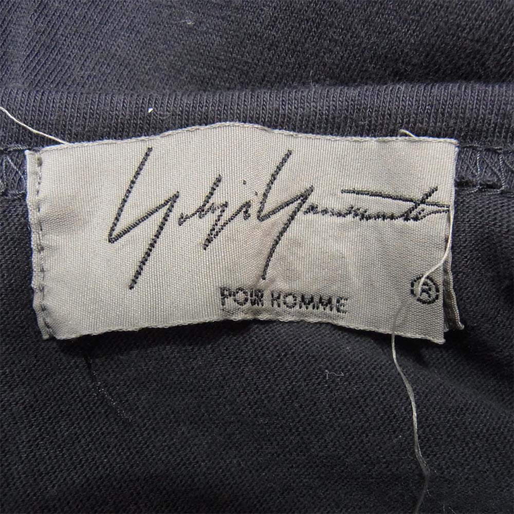 Yohji Yamamoto ヨウジヤマモト POUR HOMME プールオム HN-T02-073 丸首 半袖 カットソー ダークネイビー系 3【中古】