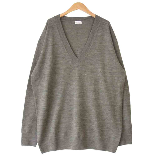 DRIES VAN NOTEN ドリスヴァンノッテン メリノウール Vネック ニット カーキ系 M【中古】