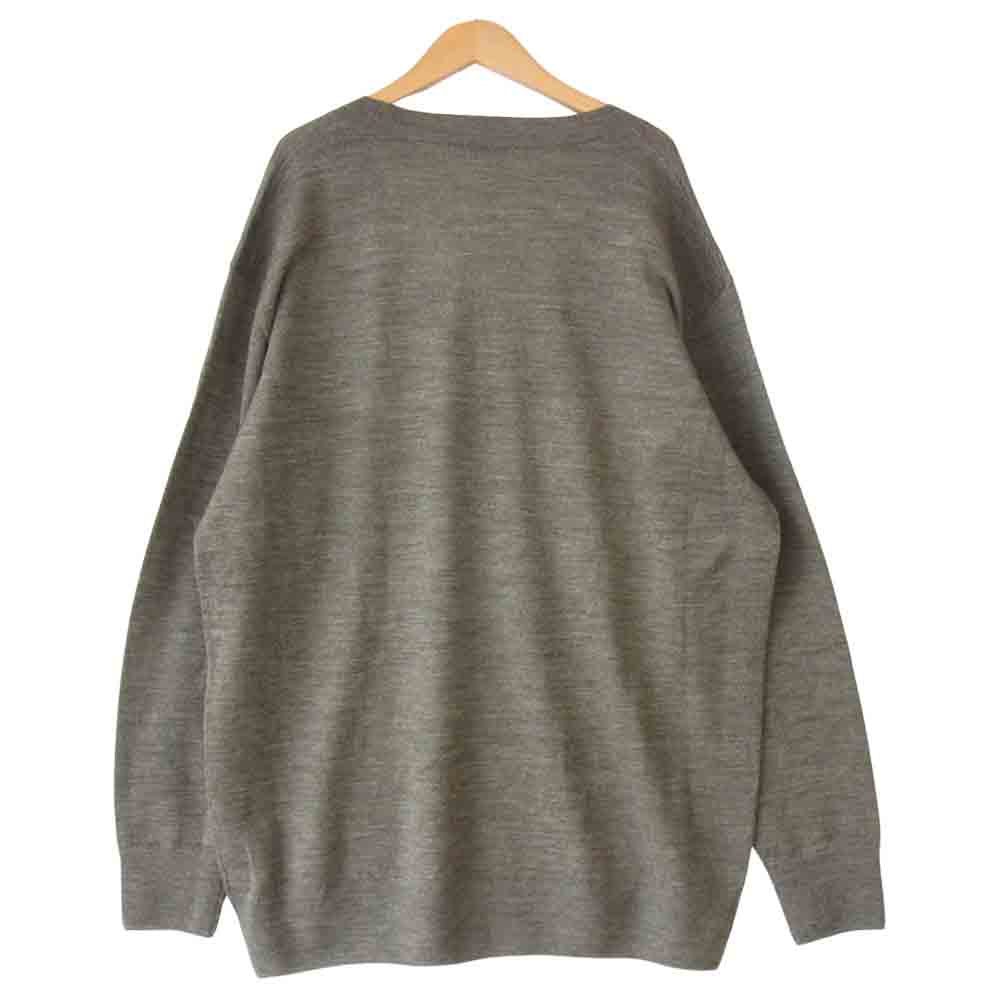 DRIES VAN NOTEN ドリスヴァンノッテン メリノウール Vネック ニット カーキ系 M【中古】