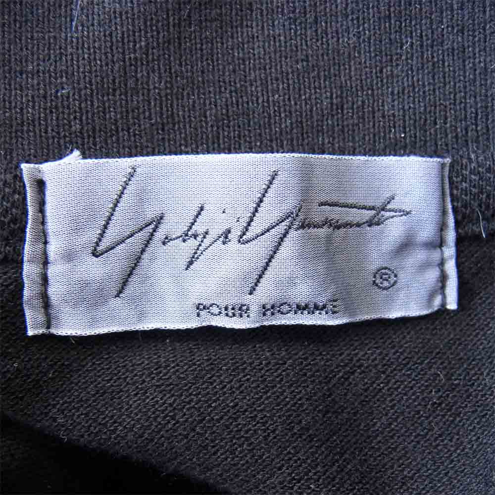 Yohji Yamamoto ヨウジヤマモト POUR HOMME プールオム HW-T80-550 18SS シグネチャー ロゴ ポロシャツ ブラック系 4【美品】【中古】