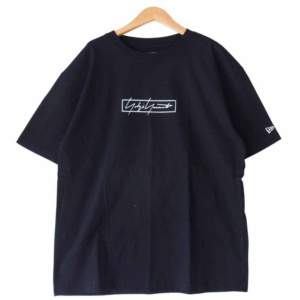 Yohji Yamamoto ヨウジヤマモト POUR HOMME プールオム × NEW ERA ニューエラ 20SS HN-T97-081 シグネチャー ロゴ 半袖 Tシャツ ブラック系 6【美品】【中古】
