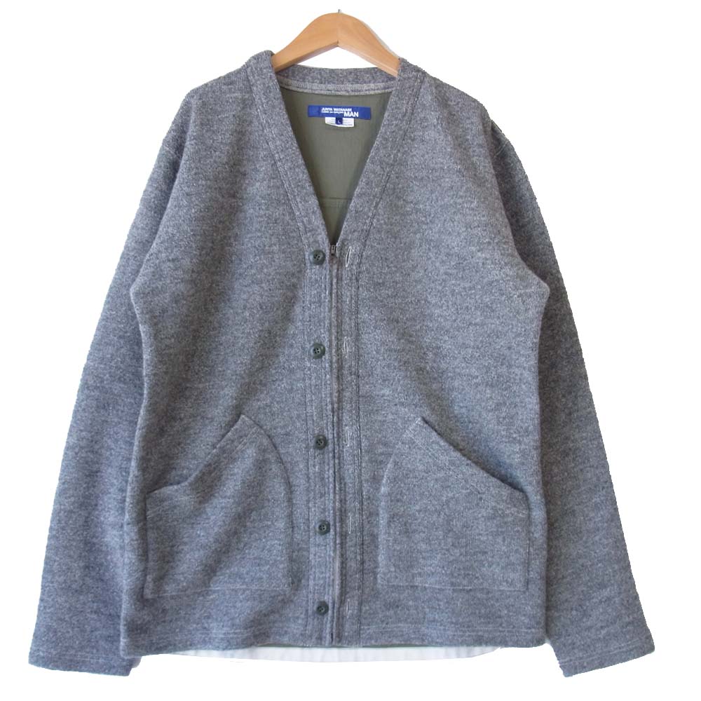 JUNYA WATANABE COMME des GARCONS MAN ジュンヤワタナベコムデギャルソンマン 20AW WF-T025 バックタイガーカモ ドッキング カーディガン グレー系 L【美品】【中古】