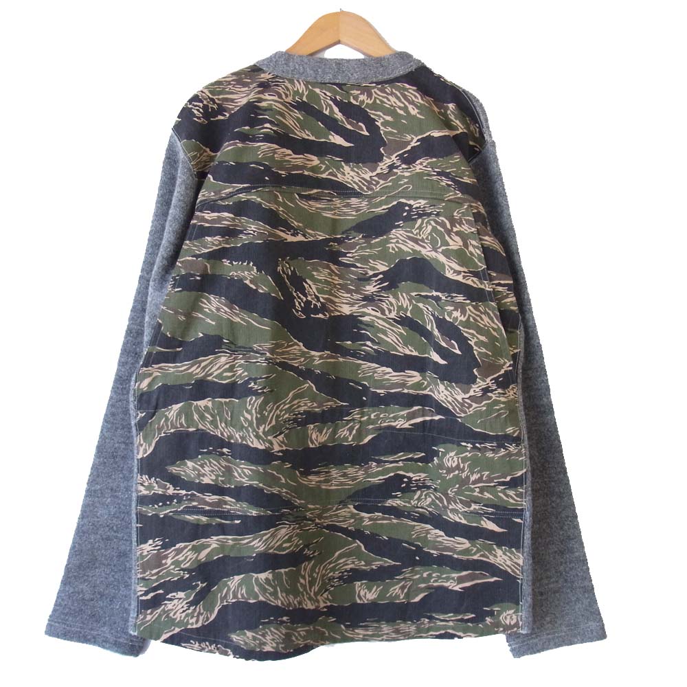 JUNYA WATANABE COMME des GARCONS MAN ジュンヤワタナベコムデギャルソンマン 20AW WF-T025 バックタイガーカモ ドッキング カーディガン グレー系 L【美品】【中古】