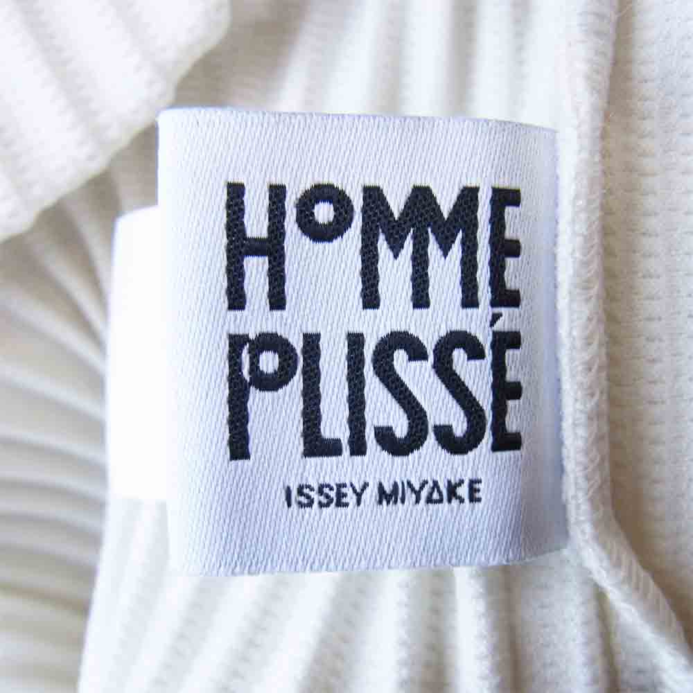 ISSEY MIYAKE イッセイミヤケ HOMME PLISSE オムプリッセ HP08-JJ106 プリーツ加工 半袖シャツ オフホワイト系 4【美品】【中古】