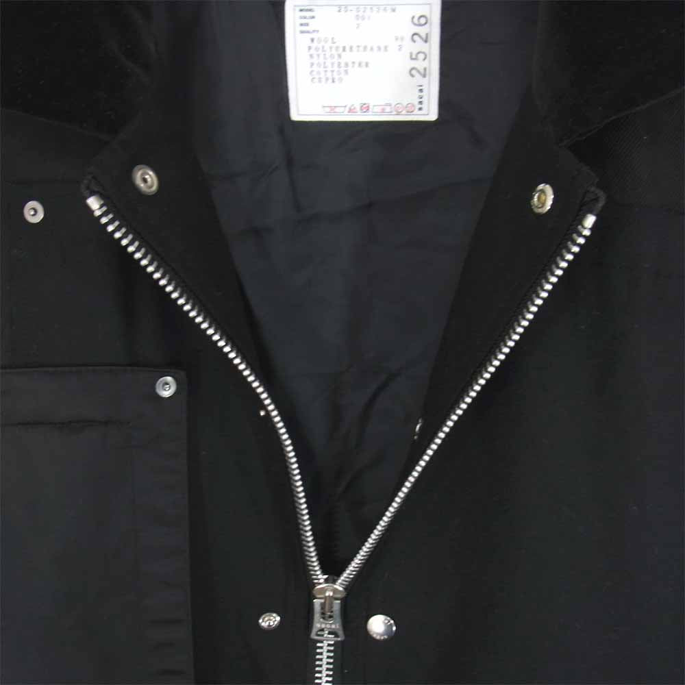 Sacai サカイ 20-02526M Fabric Combo Blouson ファブリック コンボ ブルゾン 異素材切替 ジャケット ブラック系 2【美品】【中古】