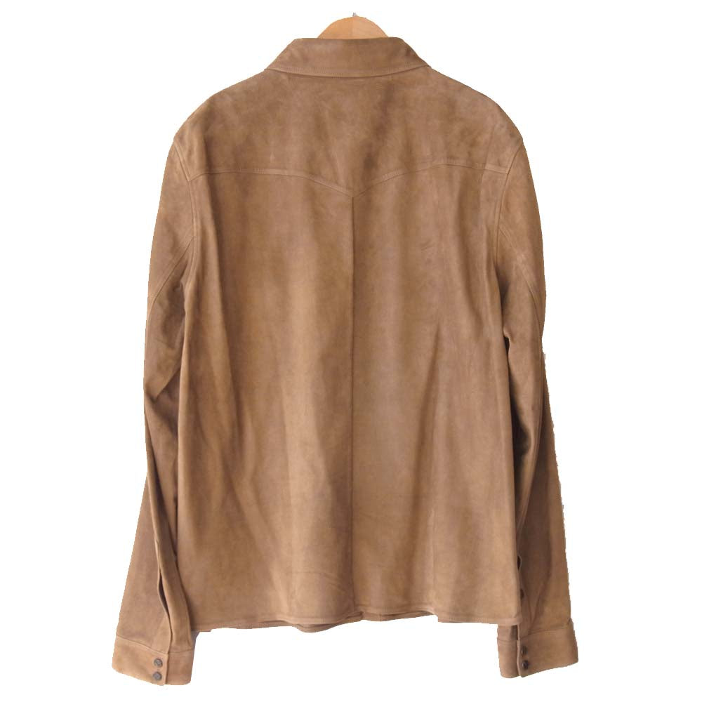 SAINT LAURENT サンローラン 504921 YC2LW ヌバック スエード レザー シャツ ジャケット ベージュ系 56【中古】