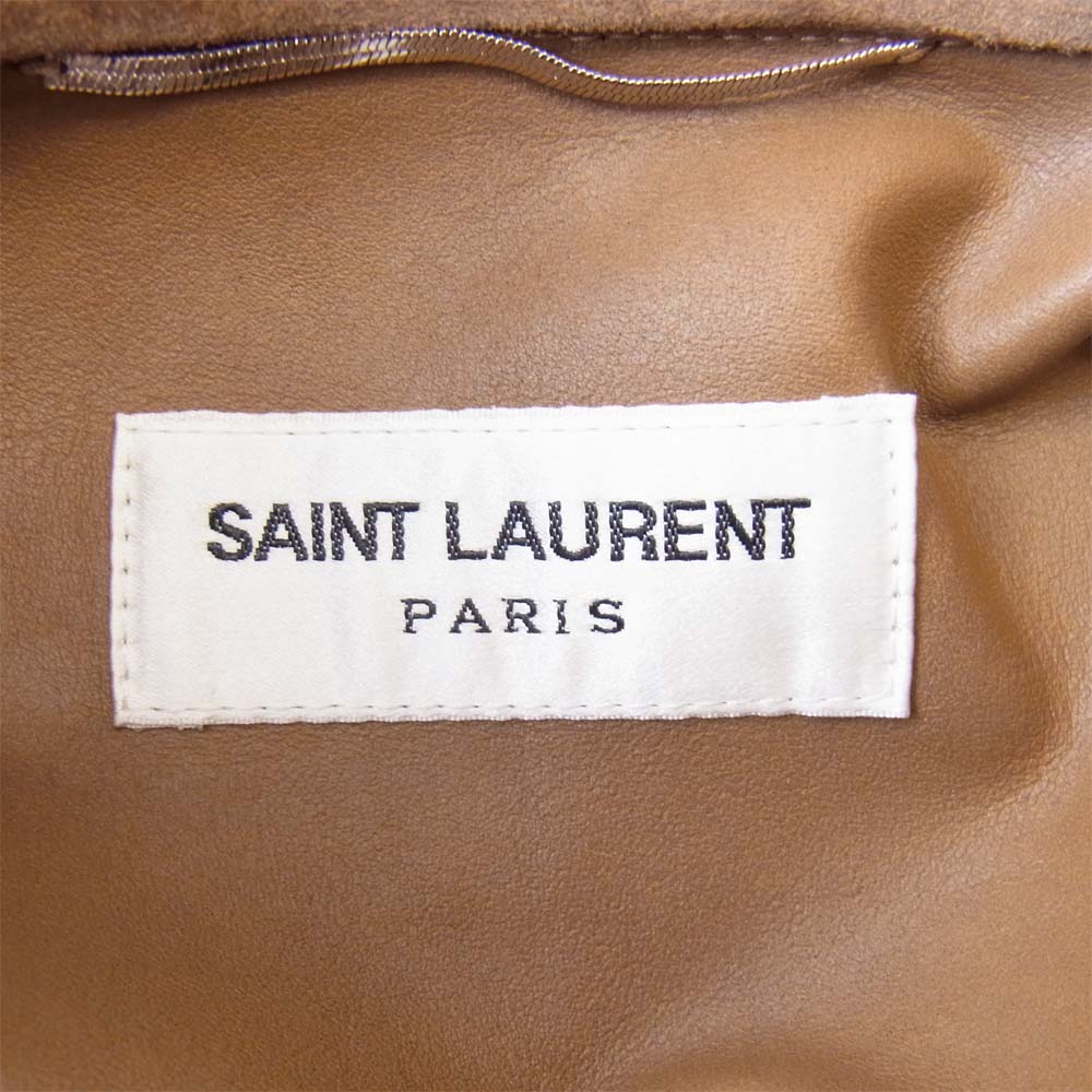 SAINT LAURENT サンローラン 504921 YC2LW ヌバック スエード レザー シャツ ジャケット ベージュ系 56【中古】