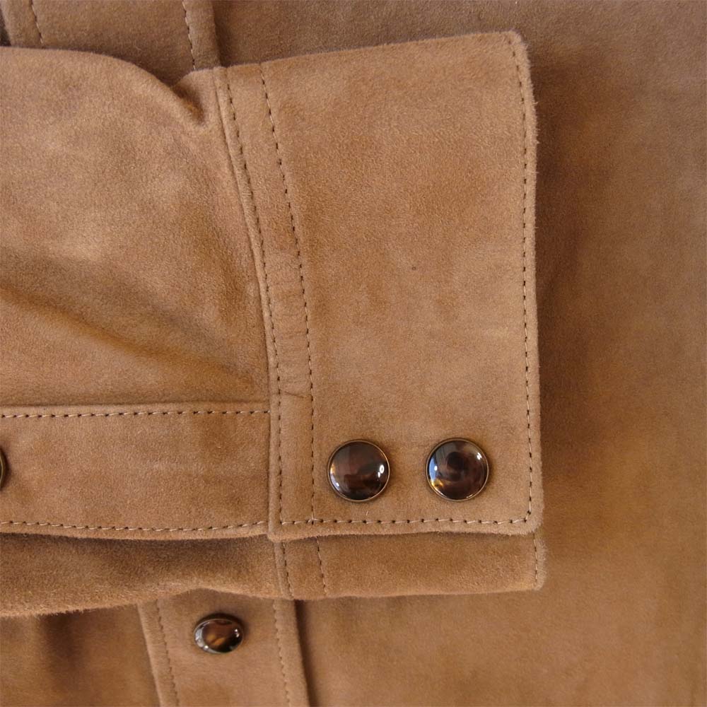 SAINT LAURENT サンローラン 504921 YC2LW ヌバック スエード レザー シャツ ジャケット ベージュ系 56【中古】