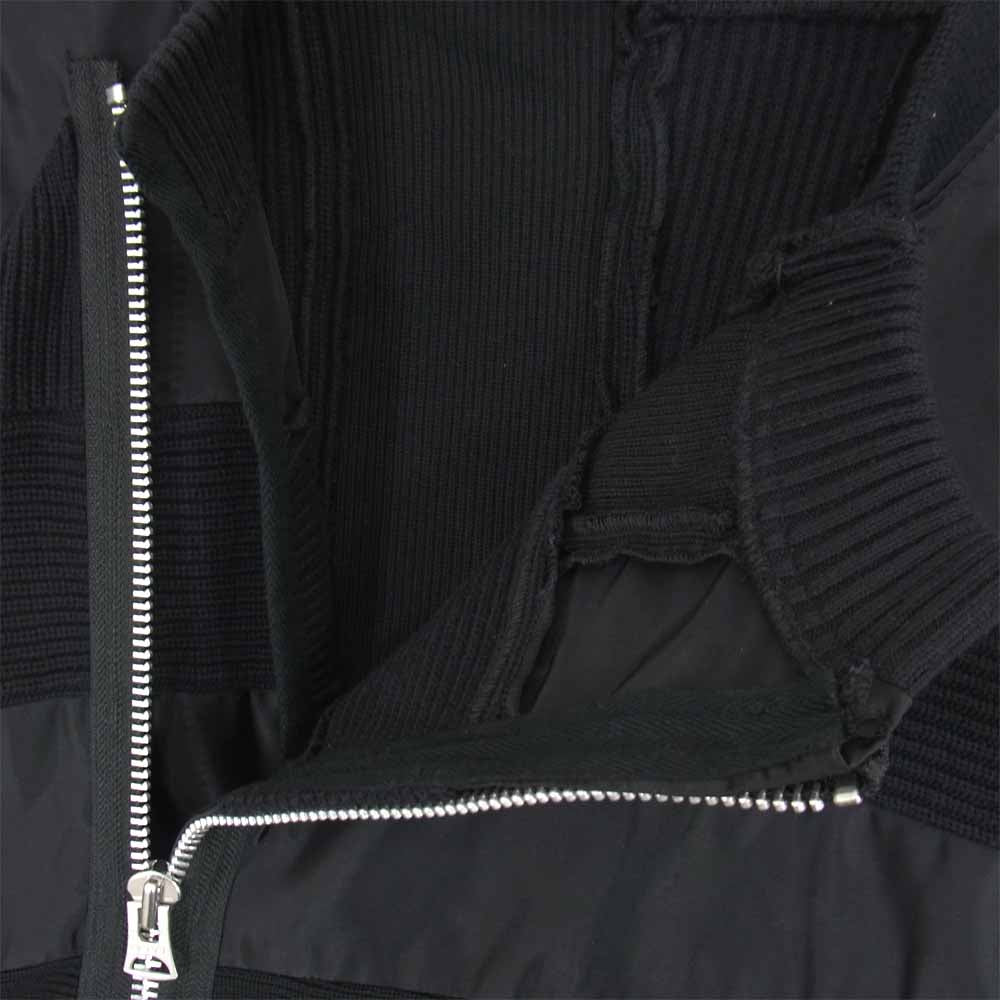 Sacai サカイ 21SS 21-02453M ニット切替 ライダース ジャケット ブラック系 2【美品】【中古】