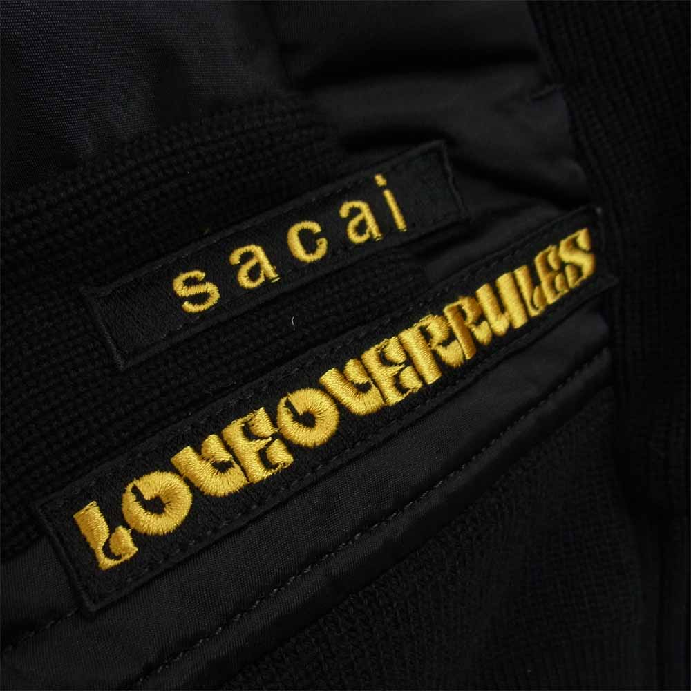 Sacai サカイ 21SS 21-02453M ニット切替 ライダース ジャケット ブラック系 2【美品】【中古】