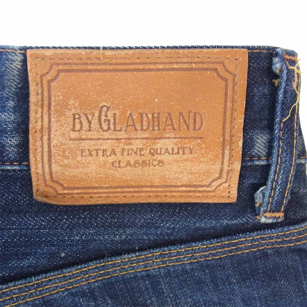 BY GLADHAND バイグラッドハンド BYGH-12-FW-21 ボタンフライ 赤耳 セルビッチ デニム パンツ インディゴブルー系 XL【中古】