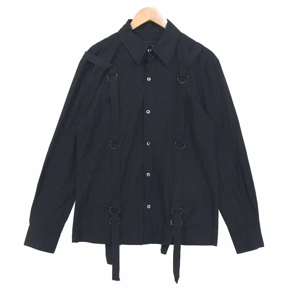 NUMBER(N)INE ナンバーナイン 17SS DW-5600VT Dカン付き シャツ 日本製 長袖シャツ ベルト ブラック系 4【中古】