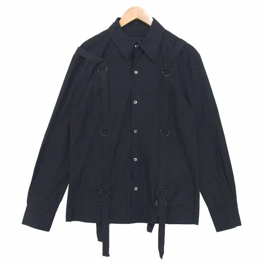 NUMBER(N)INE ナンバーナイン 17SS DW-5600VT Dカン付き シャツ 日本製 長袖シャツ ベルト ブラック系 4【中古】